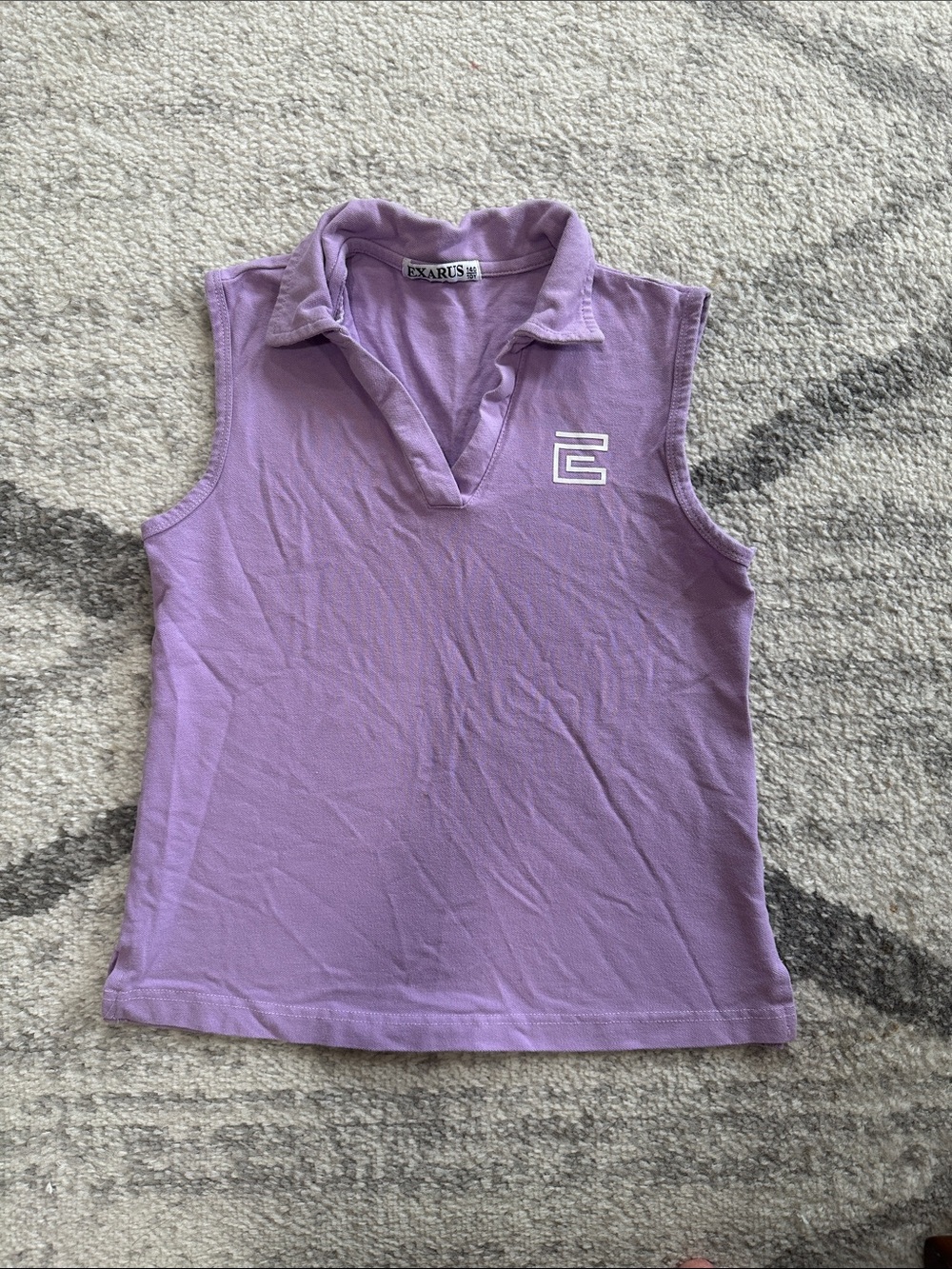 Exarus Girls' Lavender Sleeveless Polo Top